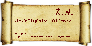Királyfalvi Alfonza névjegykártya